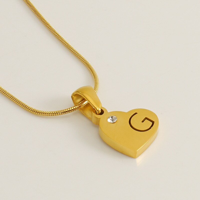 Gold color / 1 Piece Simple Series Simple Letter G Stainless Steel 18K Gold Plated Rhinestone Unisex Pendant Necklaces Picture7